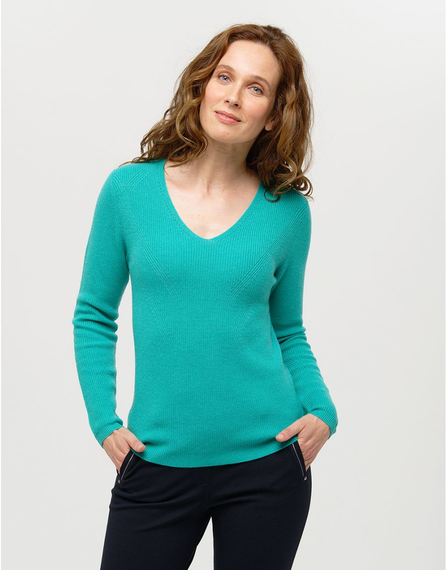 Pull vert laine cachemire