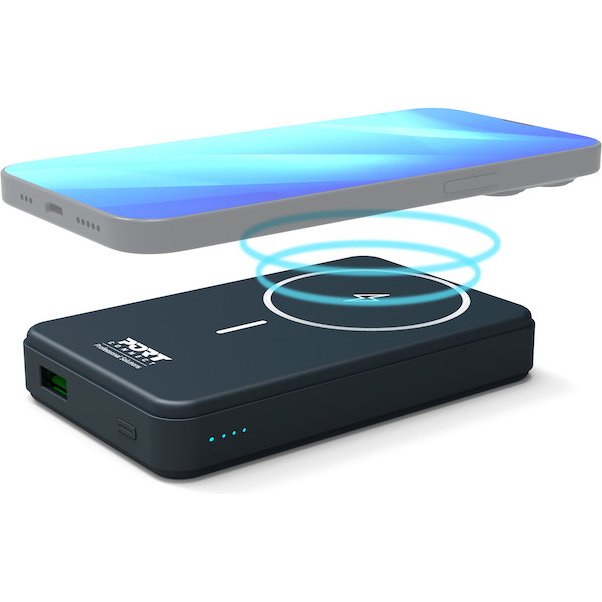 Port Designs 907005 banque d'alimentation électrique Lithium Polymère (LiPo) 10000 mAh Recharge sans fil Noir