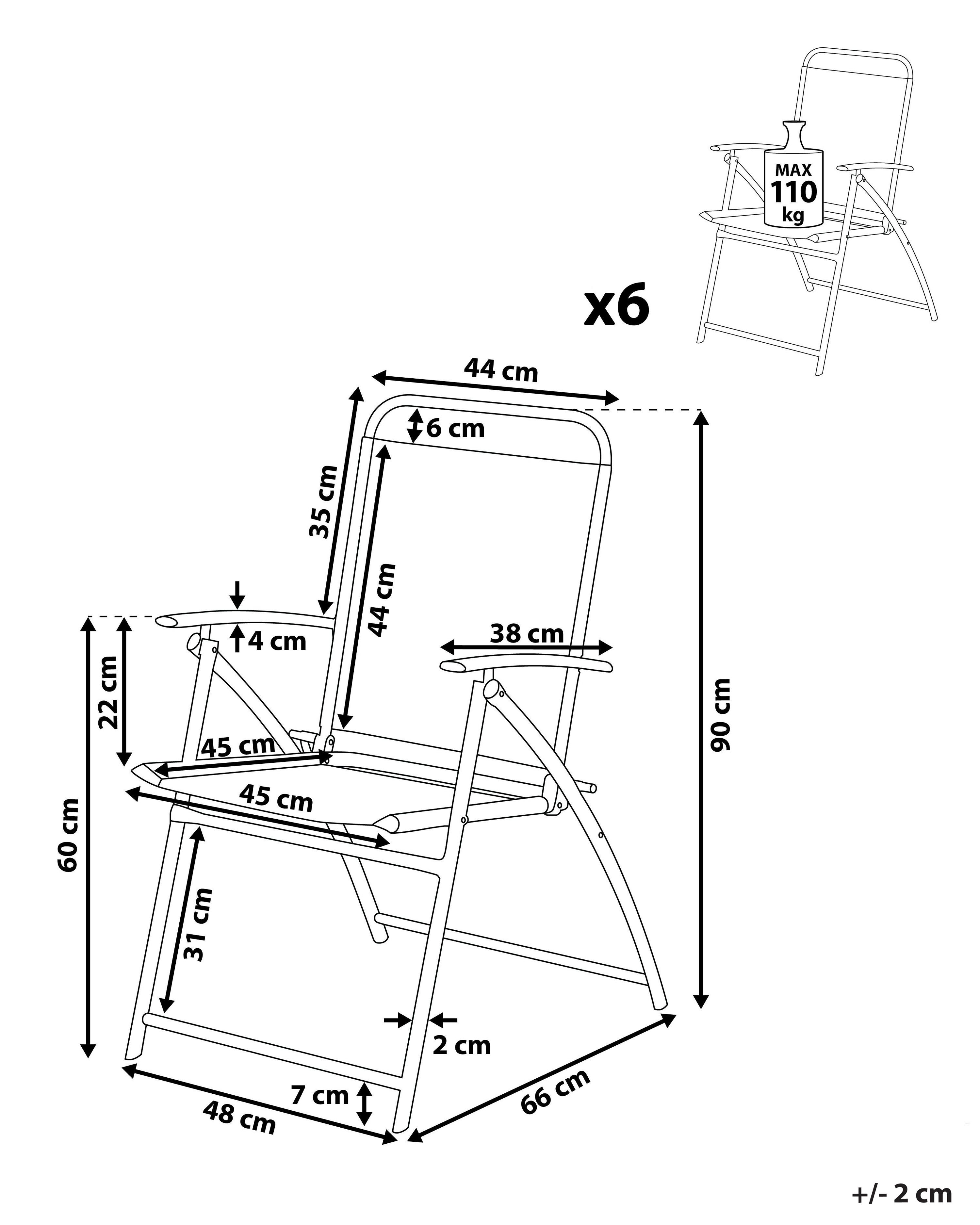 Set van 6 tuinstoelen LIVO Metaal Zwart