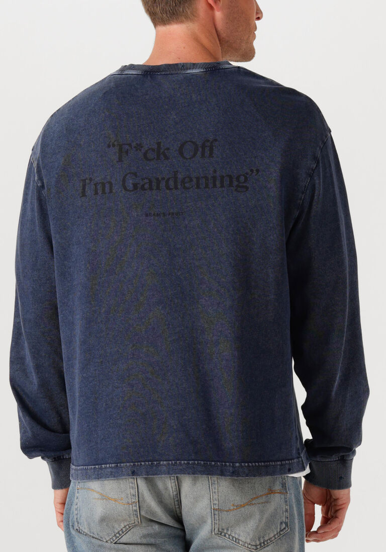 donkerblauwe bram's fruit t-shirt distressed f*ck off longsleeve