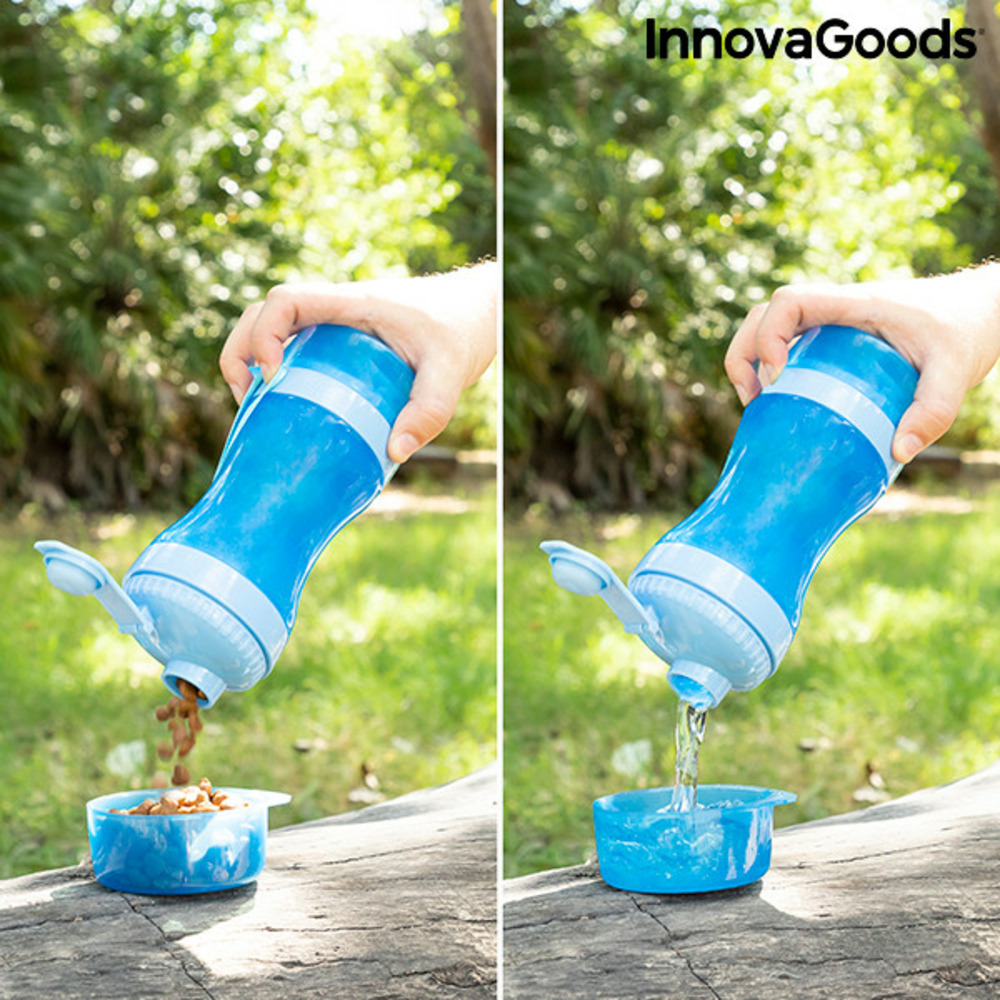 Bouteille avec distributeur d'eau et d'aliments pour animaux 2 en 1 pettap