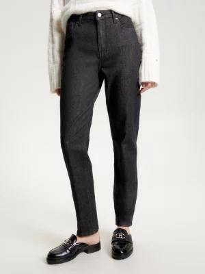 Calça jeans preta Gramercy de cintura alta e corte afunilado
