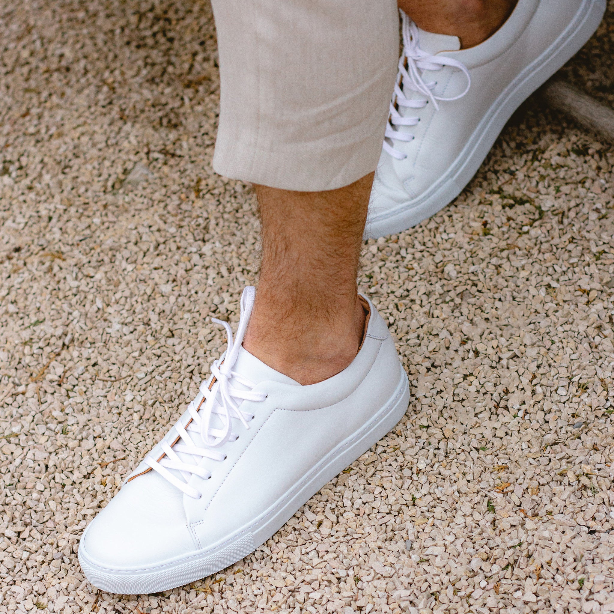 Kooper-Sneakers / Basket en cuir blanc