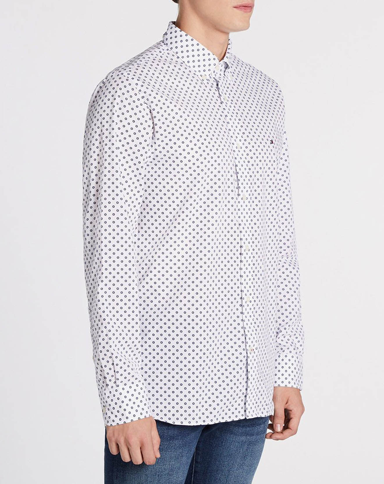 Tommy Hilfiger Chemise droite imprimée Floral bleu/blanc