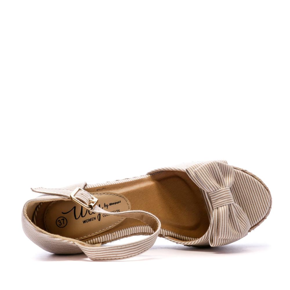 Beppi Sandales Compensées Beige Femme Beppi