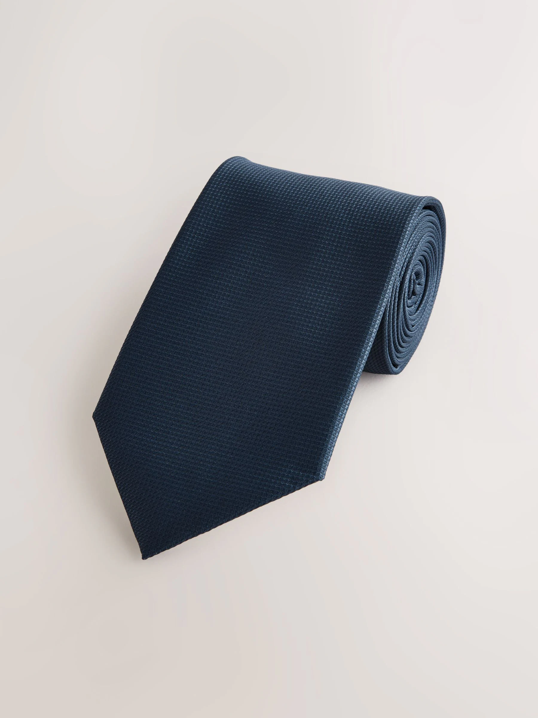 Donkerblauw - Standaard - Stropdas met textuur
