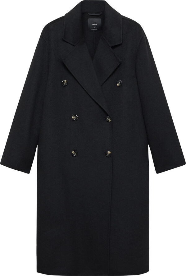 MANGO Handmade oversized wool coat Black