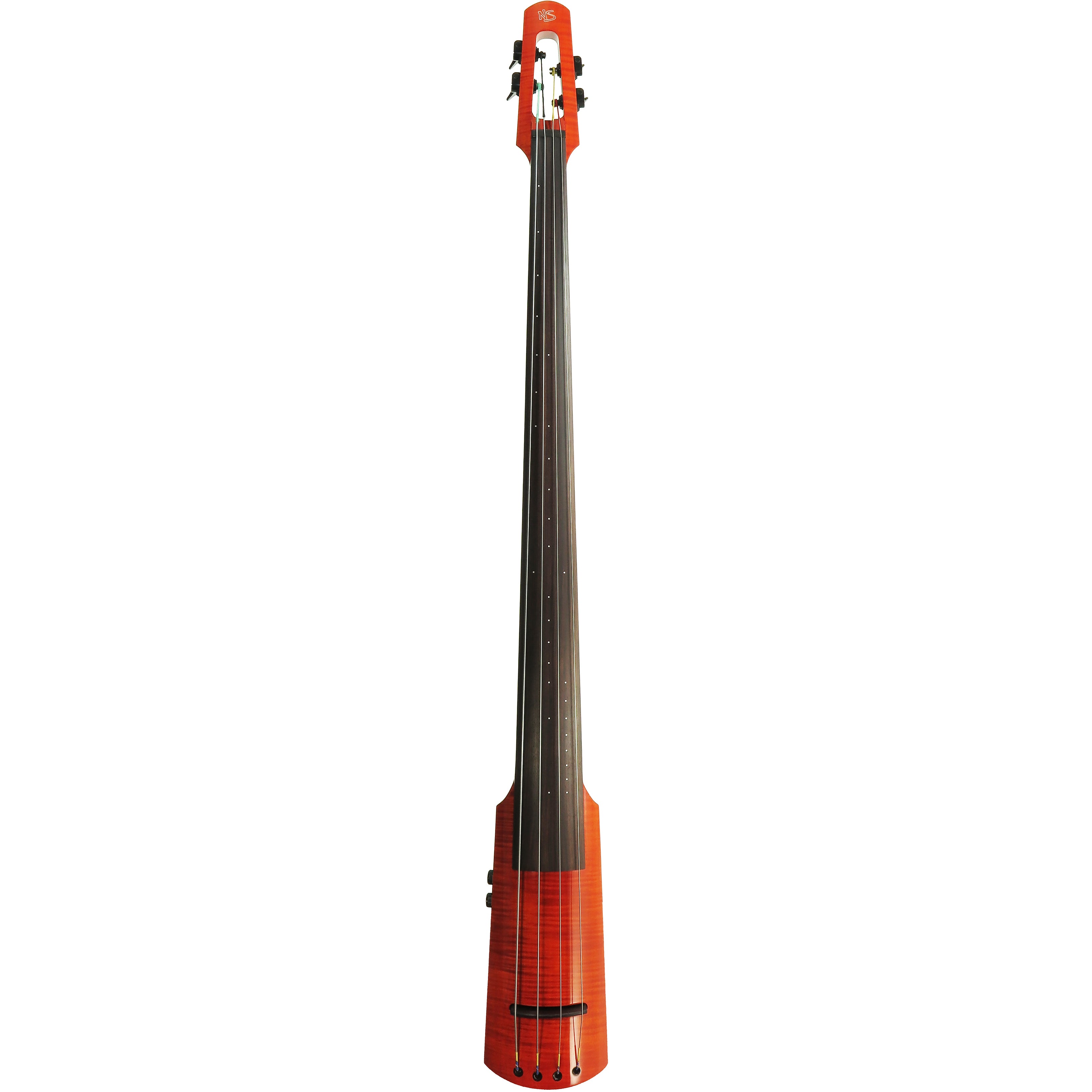 NS Design WAV 4-String Electric Upright Bass Amberburst Gloss elektrische contrabas met gigbag en statief