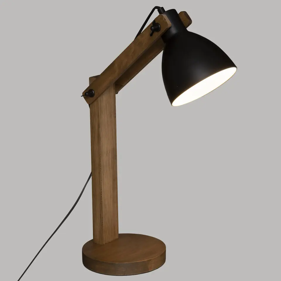 Atmosphera Tafellamp/bureaulamp Design Light Cuba - zwart - 56cm