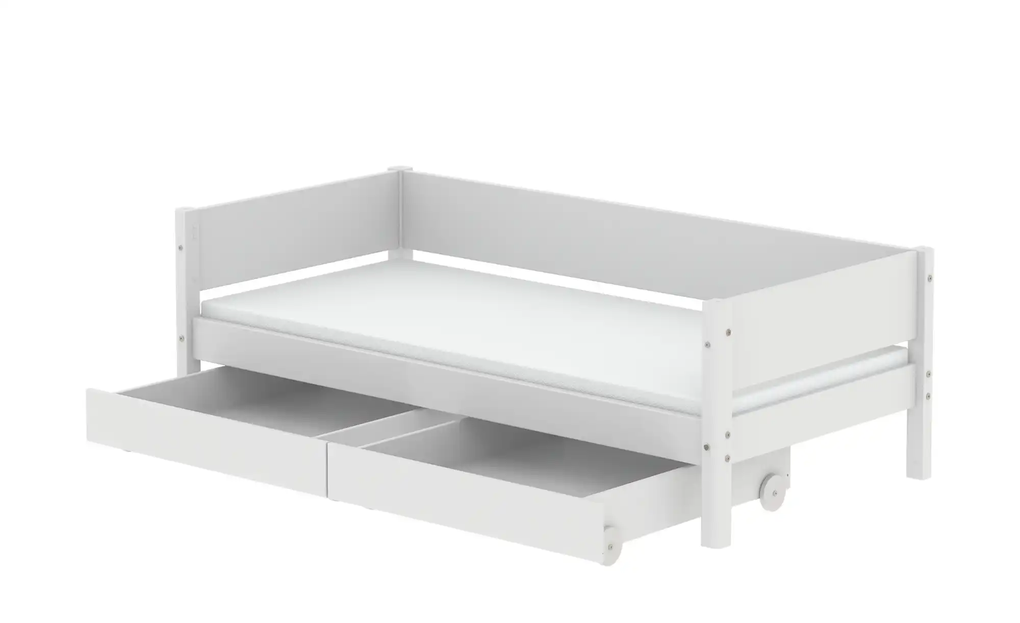 FLEXA Einzelbett mit 2 Schubkästen Flexa White