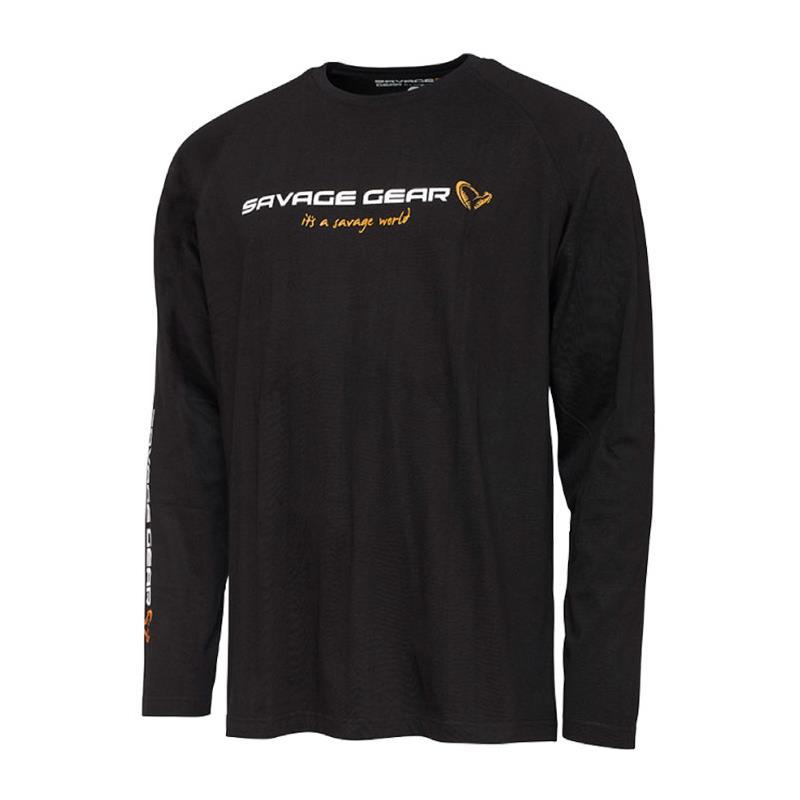 Tee Shirt Manches Longues Homme Savage Gear Signature Logo Long Sleeve - Noir