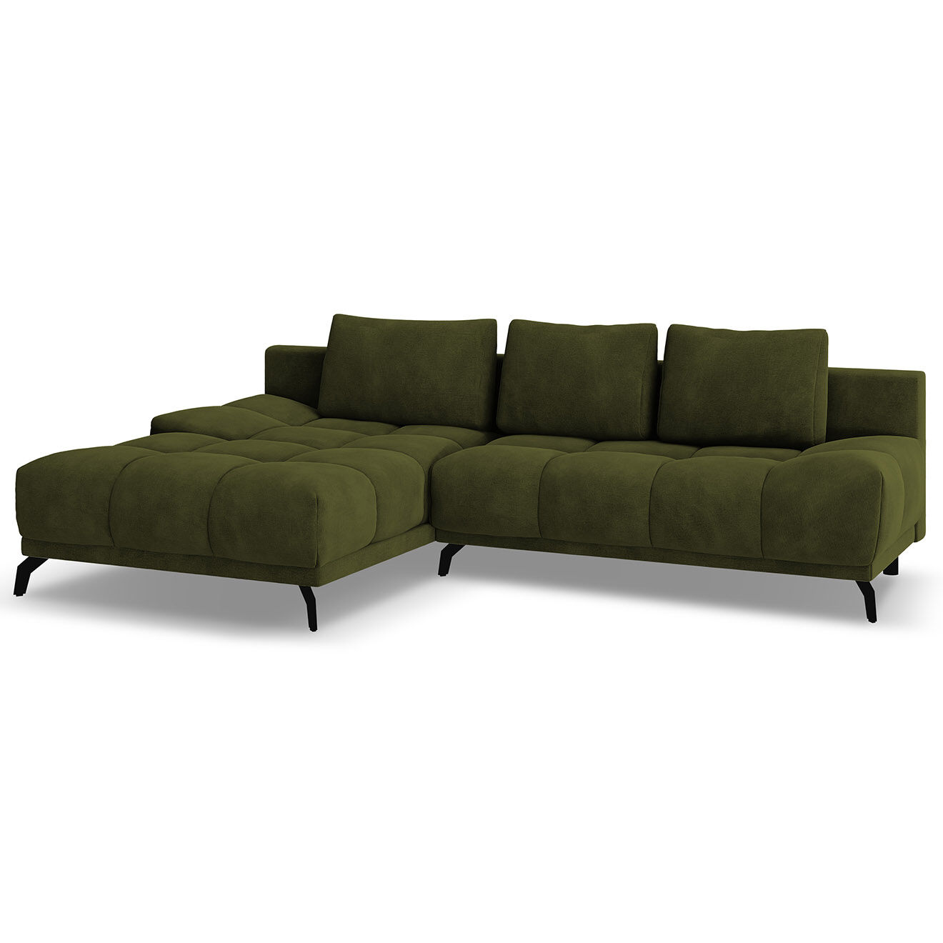 Windsor & Co Canapé d'angle Gauche Convertible avec Coffre Cirrus 5 Places vert - 290x182x90 cm