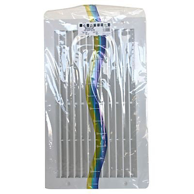 Grille d'aération PVC Autogyre à persiennes avec moutiquaire blanche 334 x 186 mm