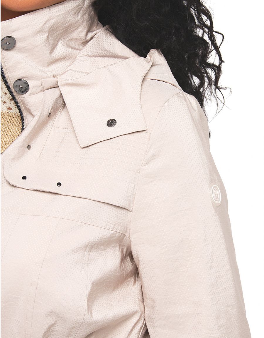 Parka mi-longue beige