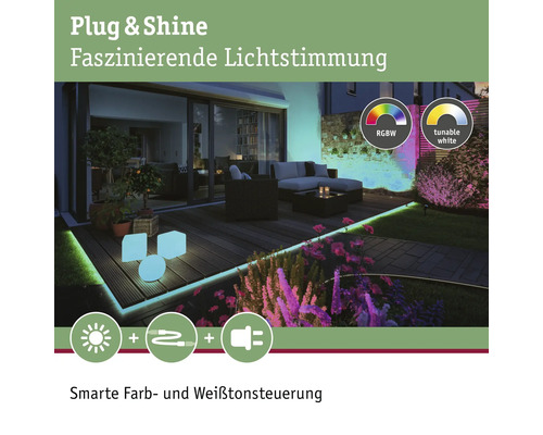 Paulmann Plug & Shine Smooth RGB-strip instelbaar wit 700 lm 600 LED's 230/24V 5 m