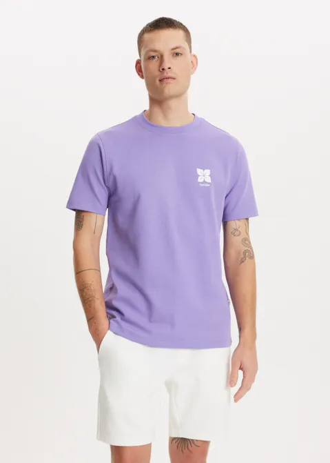 T-shirt met print flower paars (PRS.L)
