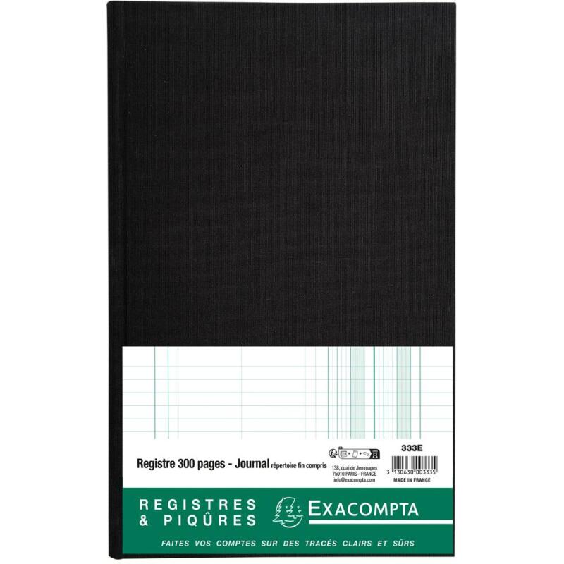 Registre 36x22,5cm journal avec répertoire à la fin du registre 300 pages