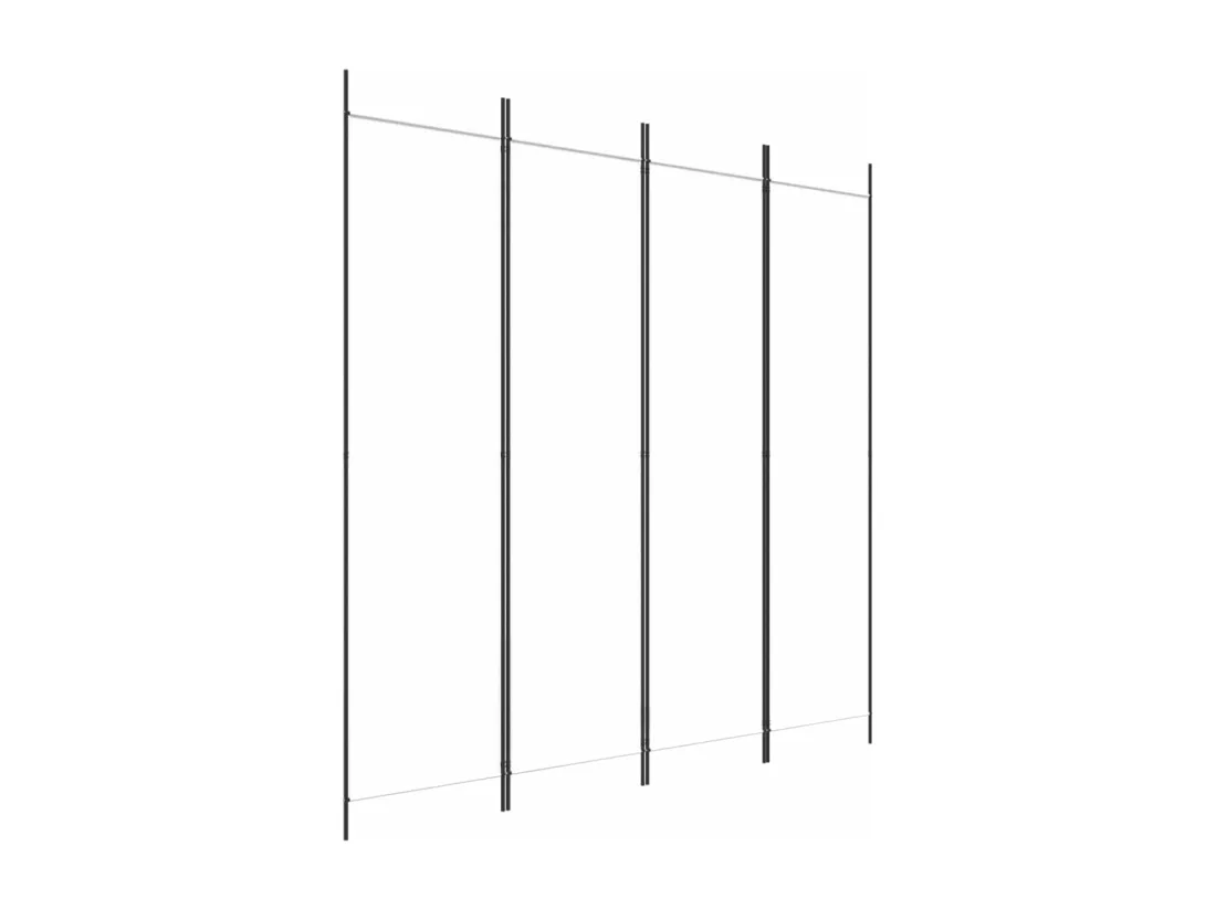 Cloison de séparation 4 panneaux Blanc 200x200 cm Tissu