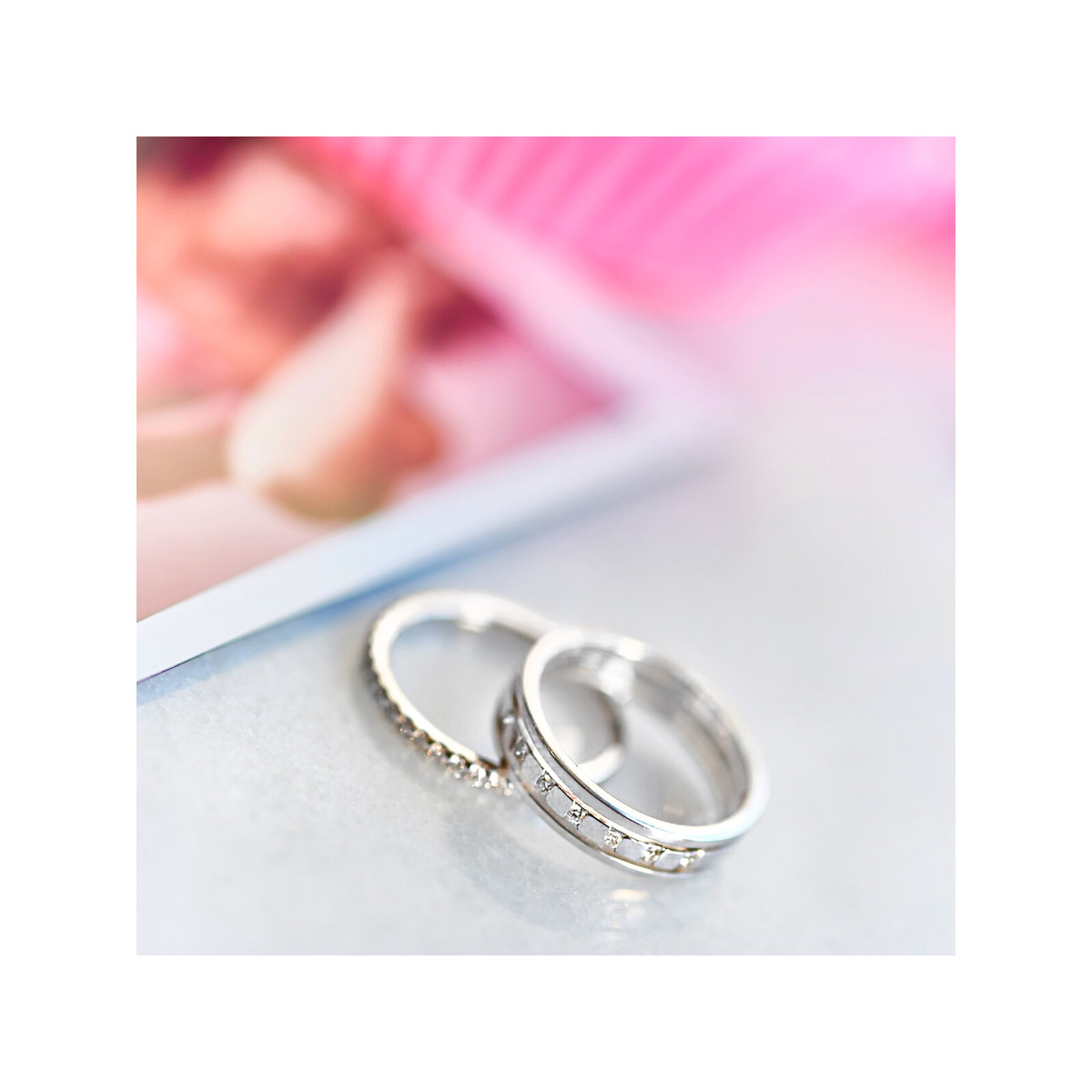 Alliance argent 925 ajourée diamants 4,3 mm
