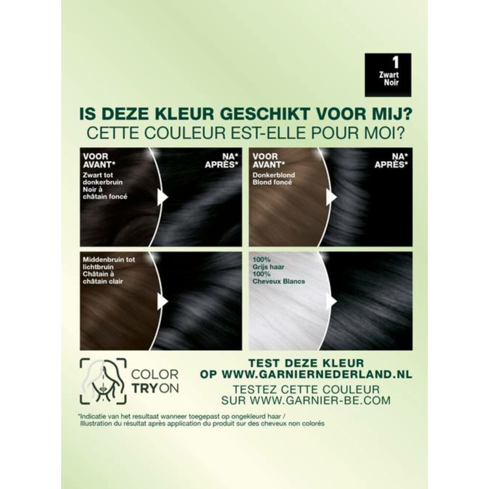 Garnier Nutrisse Ultra Crème Permanente Haarkleuring 1.0 Zwart Intens