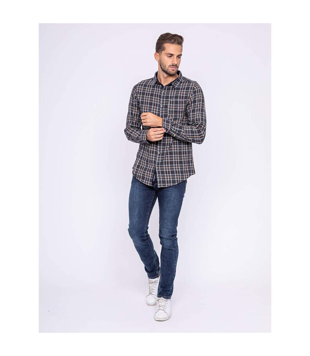 Chemise manches longues carreaux pur coton TILOUP