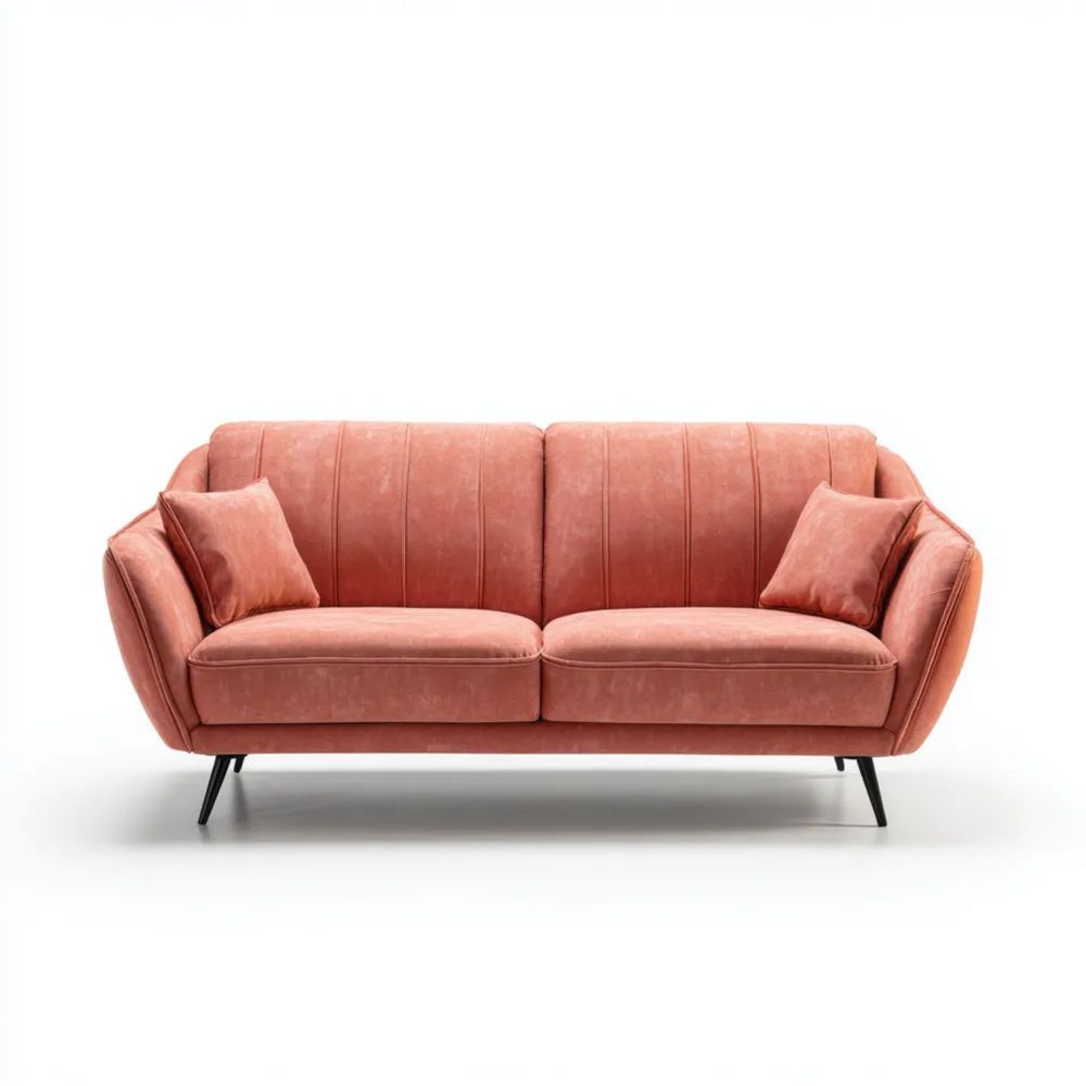 2-Sitzer-Sofa Samt 180x90x85 cm – Rosa – Modernes Design
