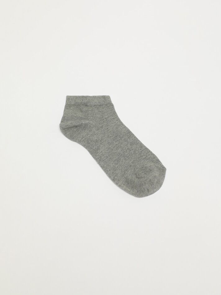 Pacote com 7 pares de meias básicas de cano curto - Cinza