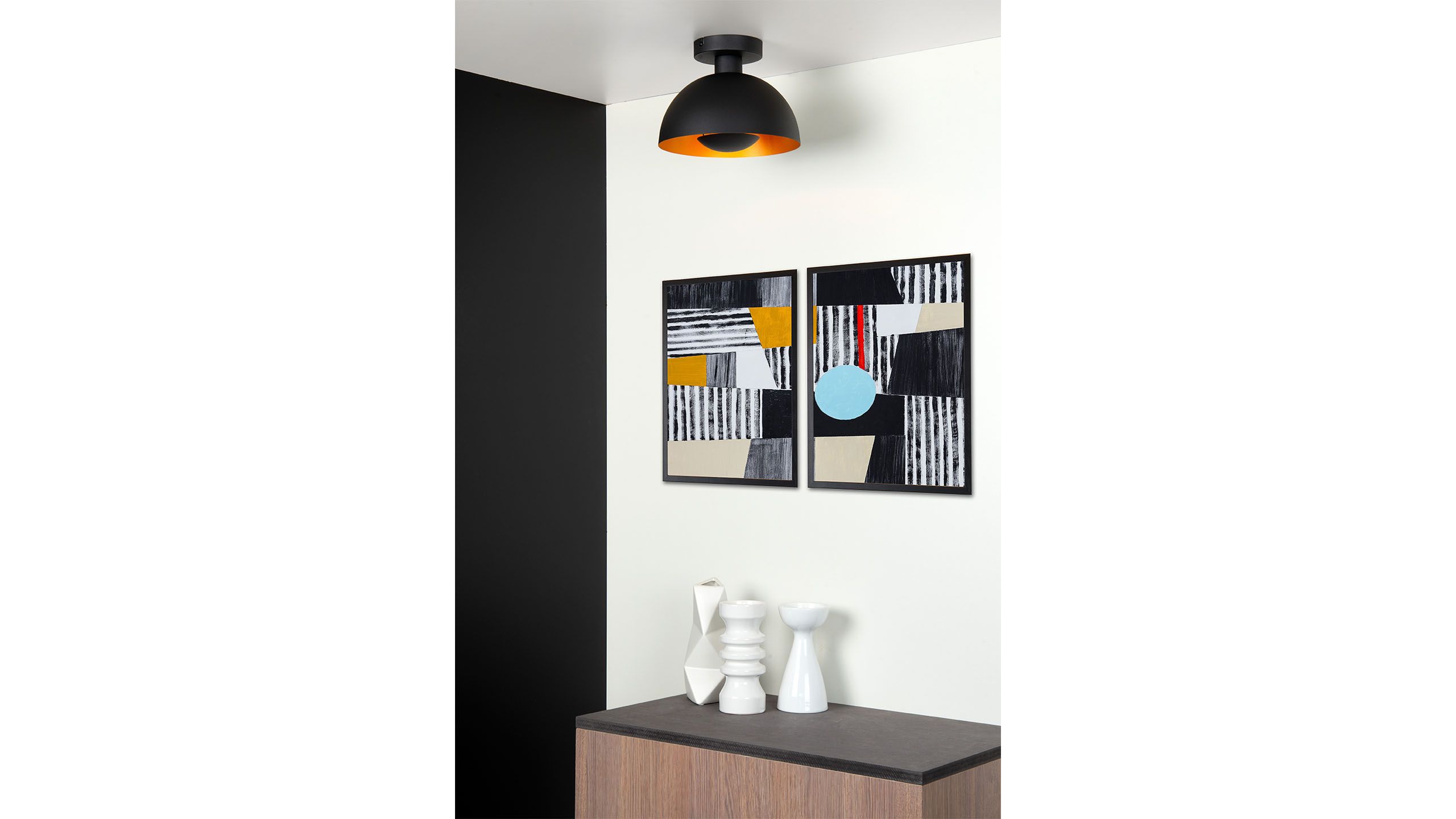 Plafondlamp - zwart Siemon B25 x D25 cm