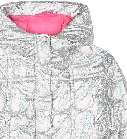 Billieblush Dynejakke - Puffer - Hvid Metallised