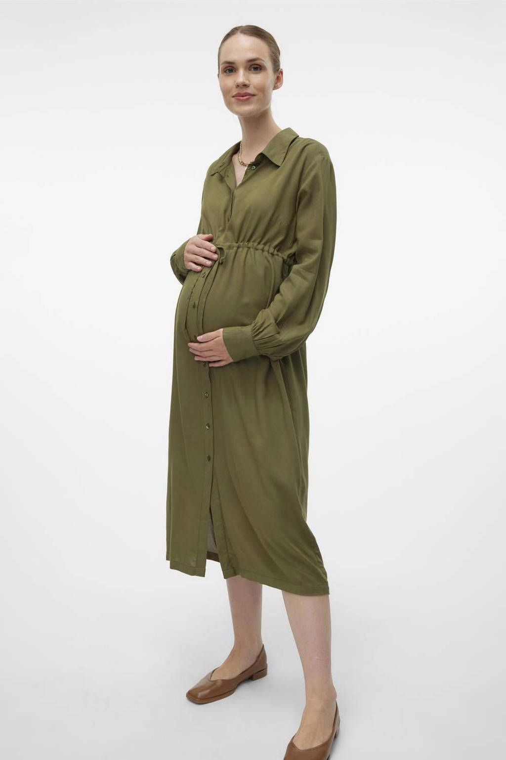 MAMALICIOUS zwangerschaps- en voedingsjurk MLIMAN groen