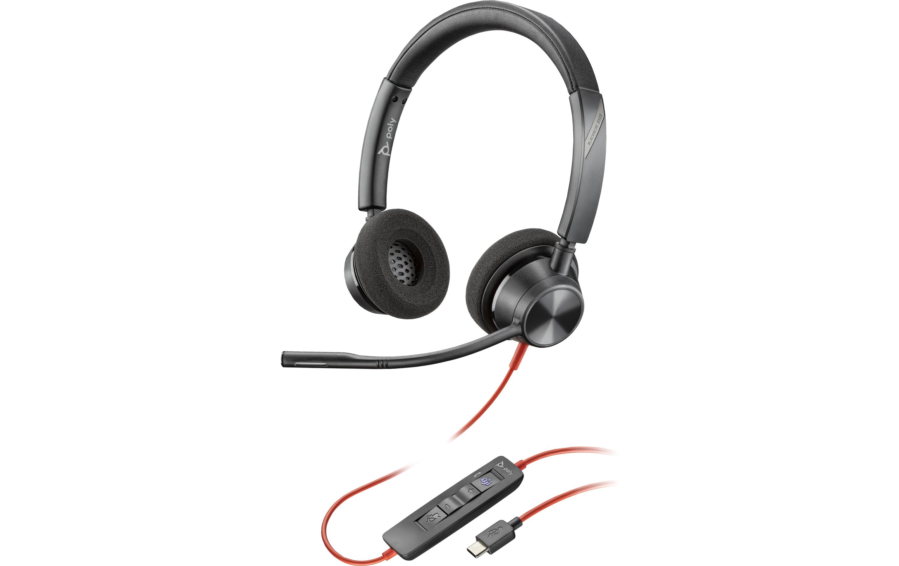 Headset Poly Blackwire 3320 MS USB-A/C, SchwarzSchnurgebundenes Headset von Poly