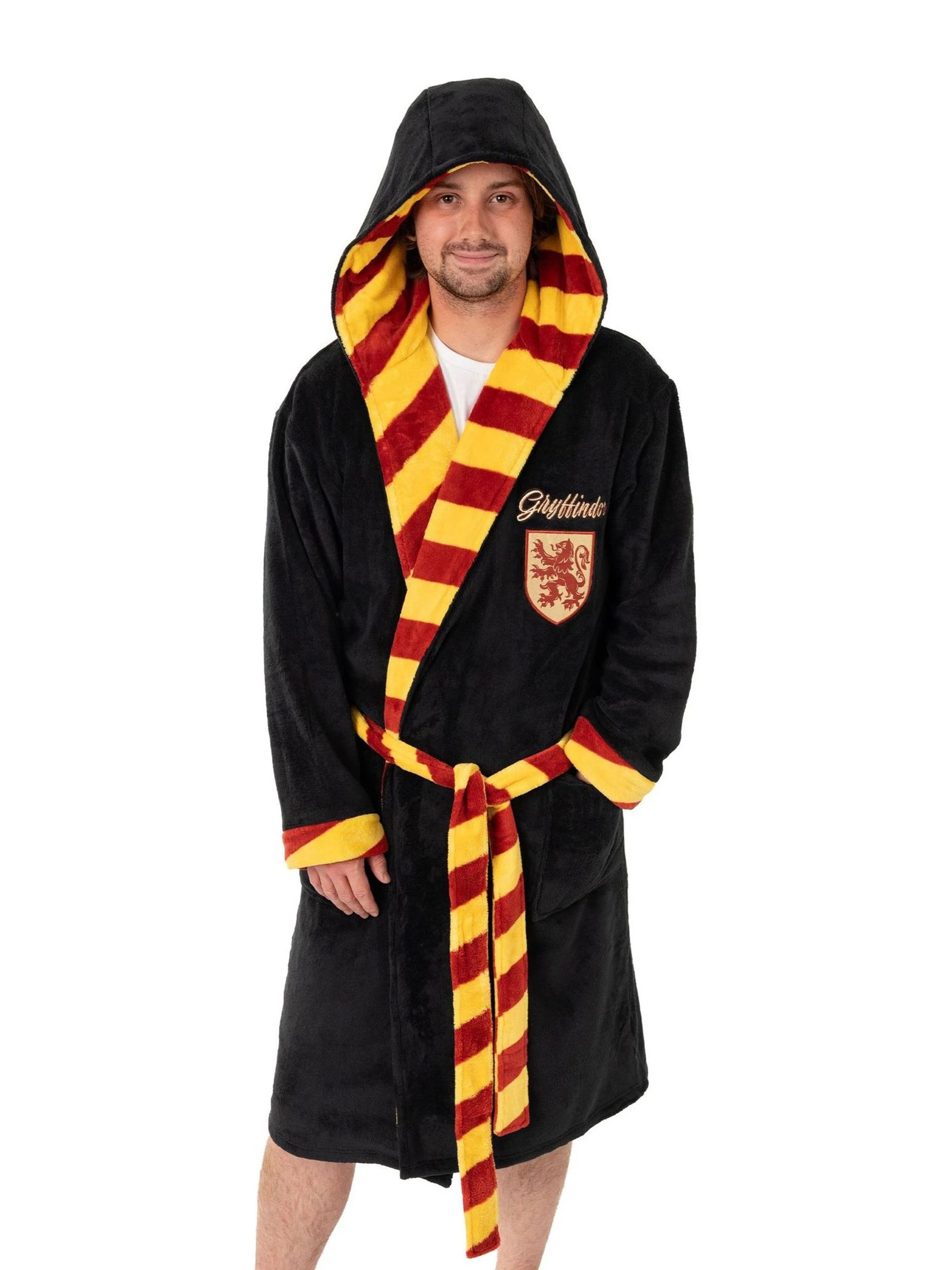 Black/Red Gryffindor - Vanilla Underground Harry Potter Hooded Bathrobe Dressing Gown