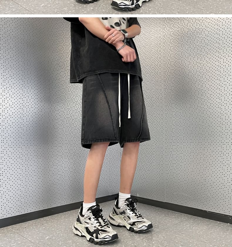 Antaeus - Mid Rise Washed Denim Shorts