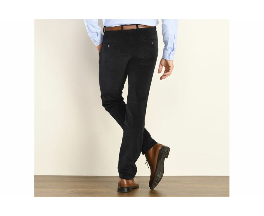 Pantalon chino velours côtelé homme Navy - NORMAN