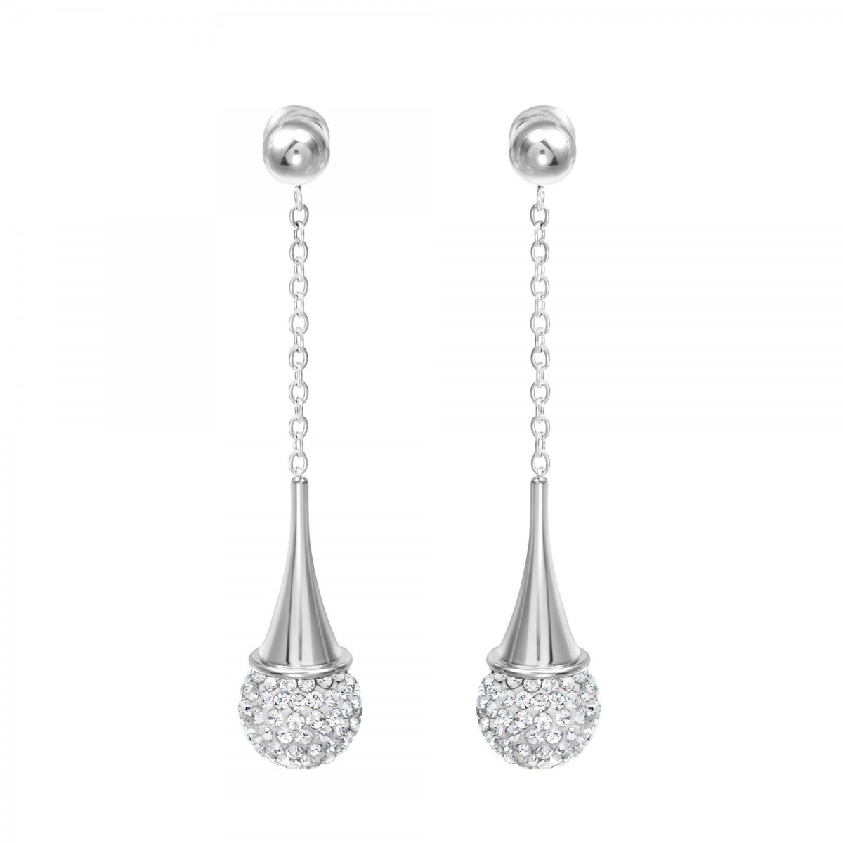 Boucles d'oreilles en acier SC Crystal ornées de Cristaux scintillants