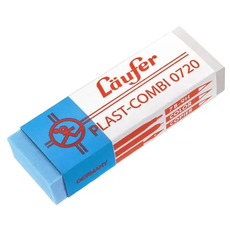 Läufer Plast-Combi Radierer transparent-blau