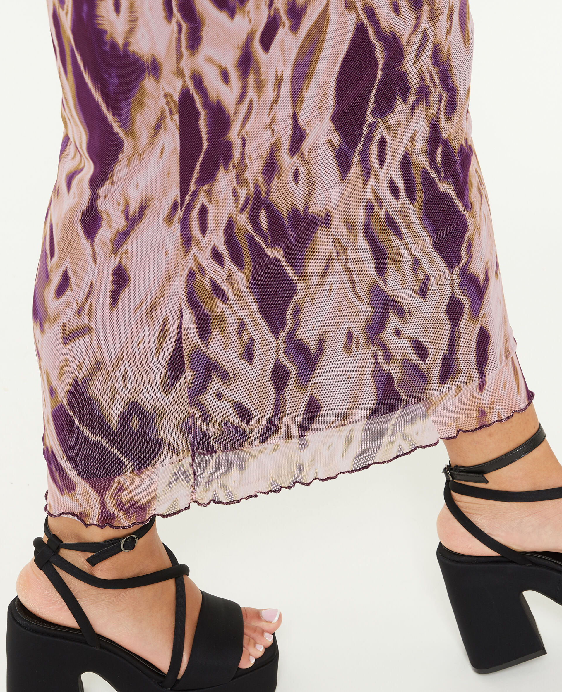 Jupe midi en tulle - Marron