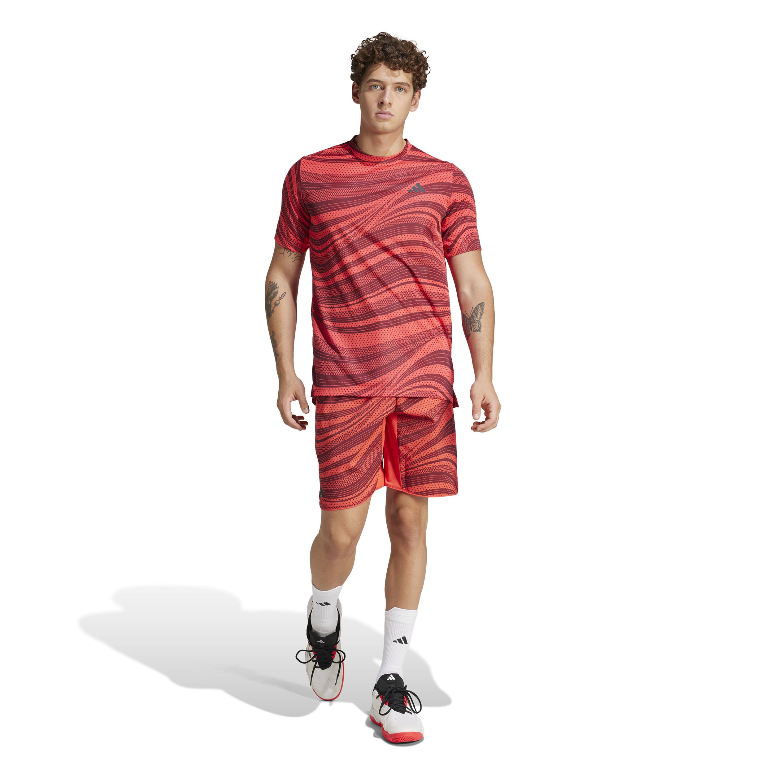 adidas Club Graphic T-shirt Hommes - Orange , Rouge