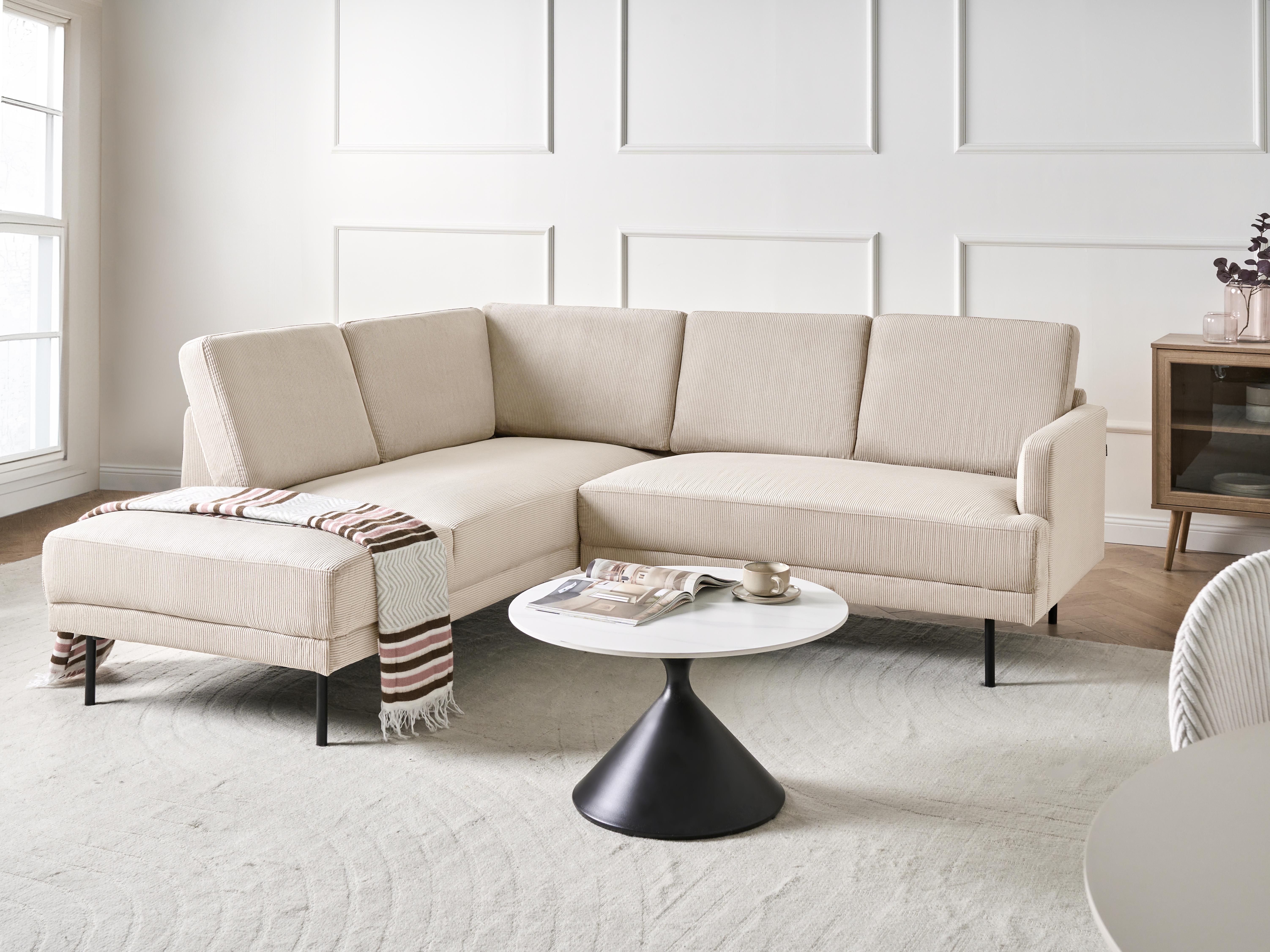 Hoekbank 4-zits BREDA Corduroy Beige rechtszijdig