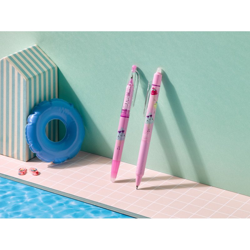Stylo roller Pilot FriXion Clicker Pool Party - Pochette de 3
