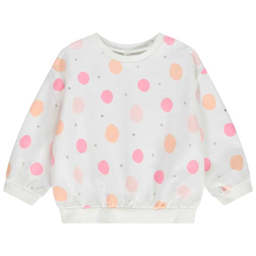 Sweat oversize imprimé fantaisie pour bébé fille - Ecru