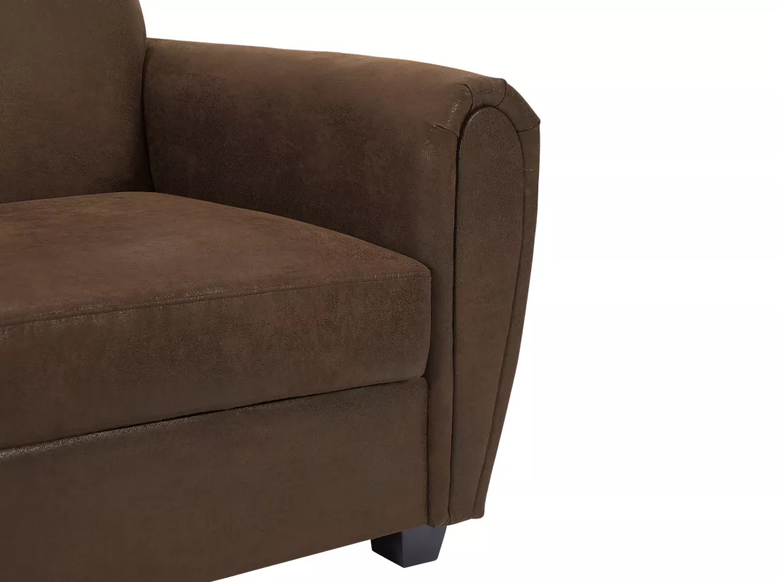 Canapé 3 places en microfibre aspect cuir vieilli club VICTORY III