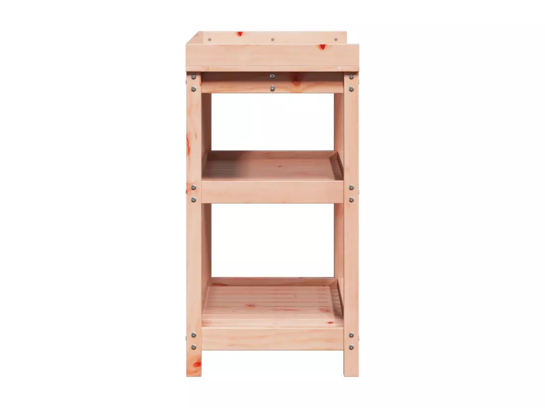 Table de rempotage avec étagères bois massif de douglas
