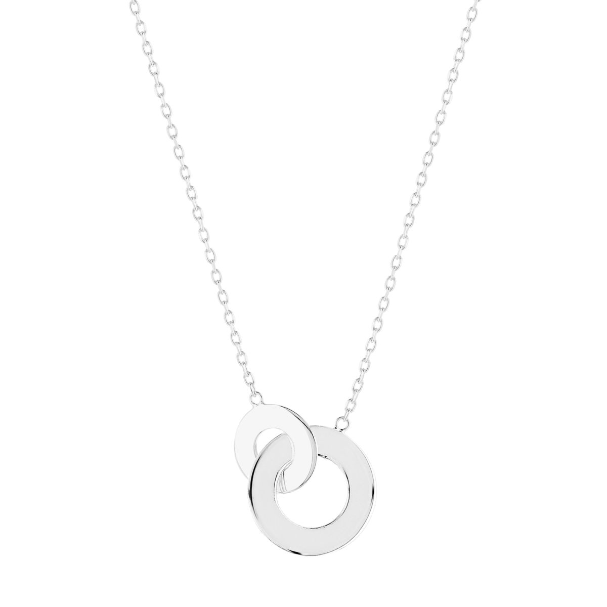 Collier argent 925 anneaux entrelacés personnalisables 45 cm