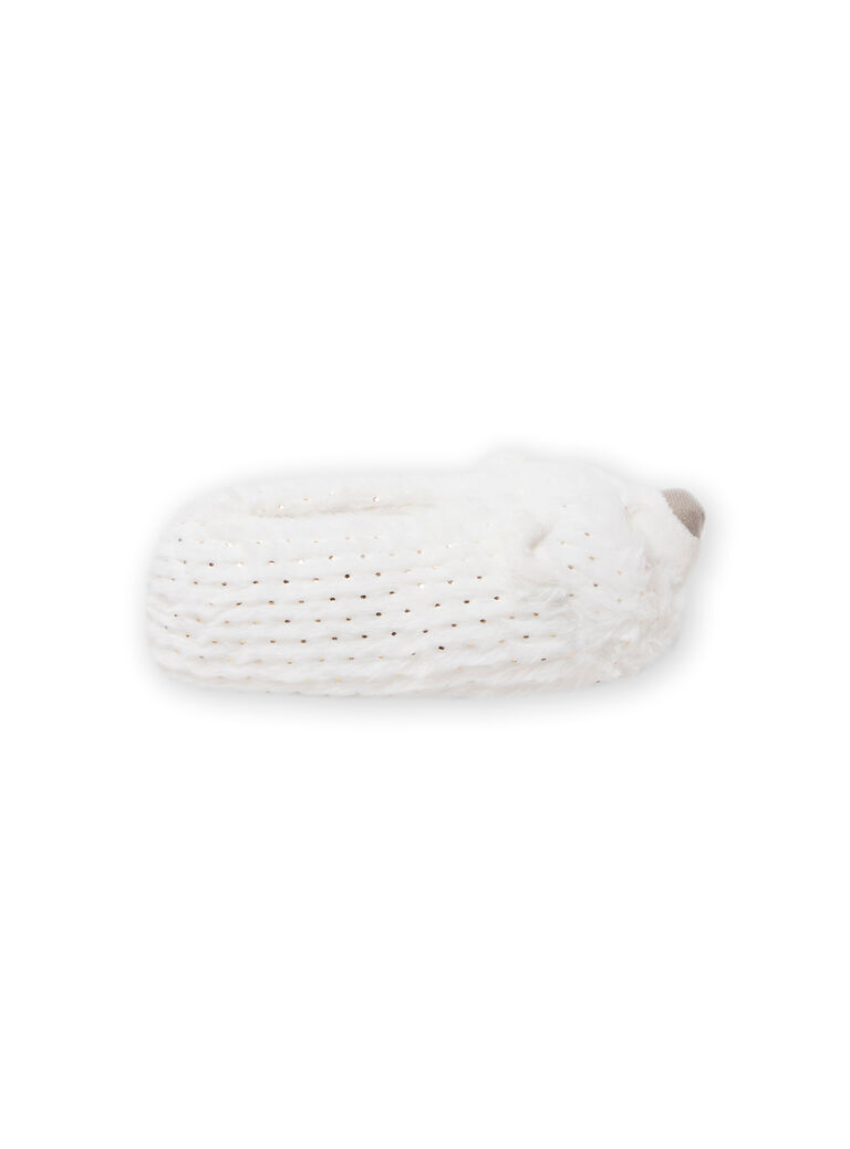 Pantoufles blanches ours 3D enfant fille