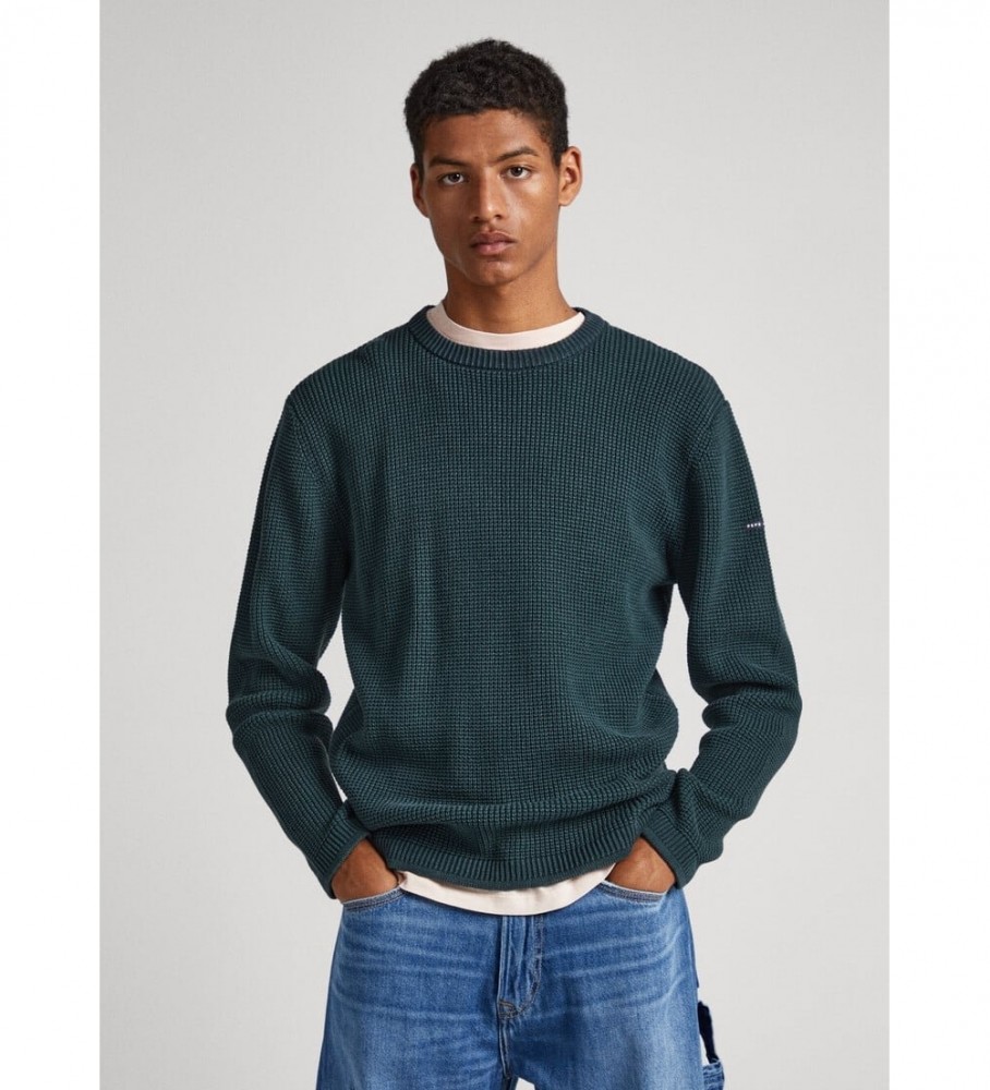 Suéter verde de gola redonda Pepe Jeans Dean