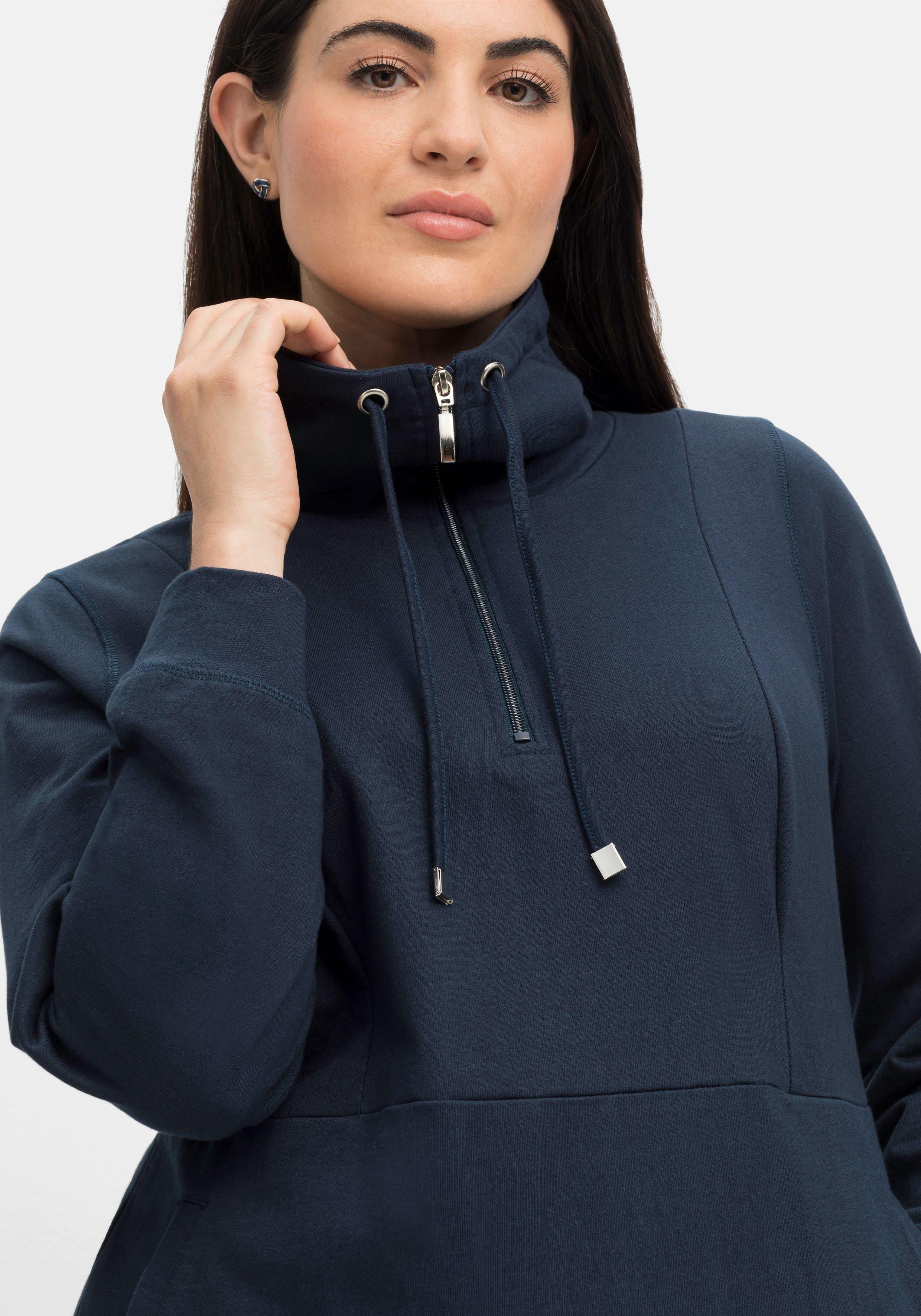 Sweatkleid mit Troyerkragen und Taschen