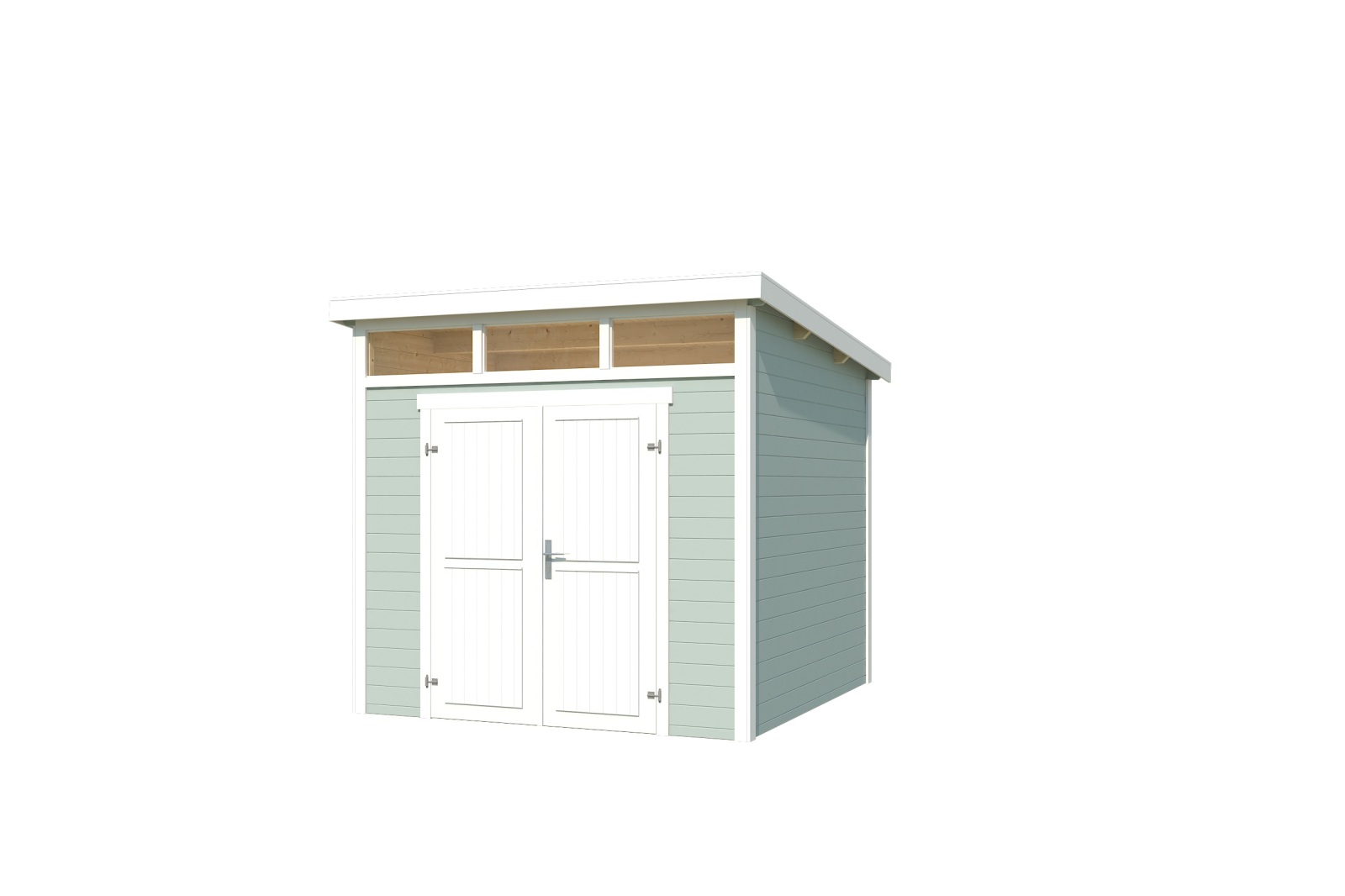 Gartenhaus KIBO 3 - gletschergrün - Fichte massiv - 250x250 cm