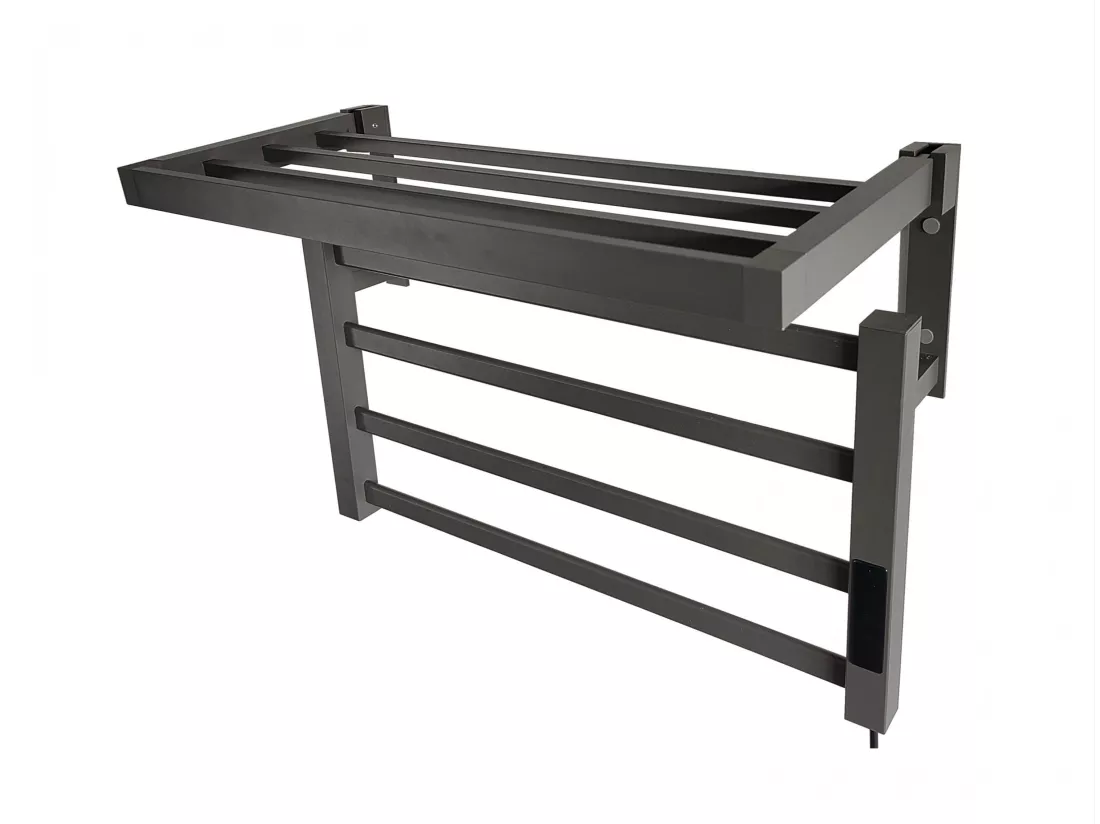 Sèche-serviettes électrique avec étagère gris anthracite 55W