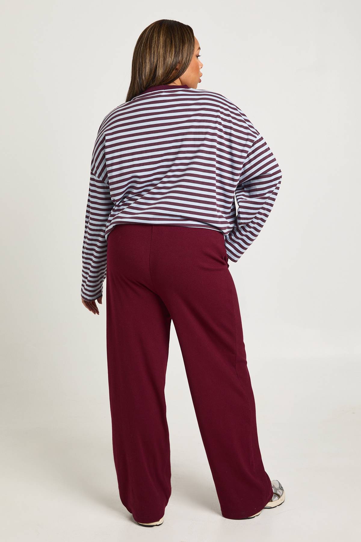 boohoo Jogging Ballon Plissé Côtelé Grande Taille
